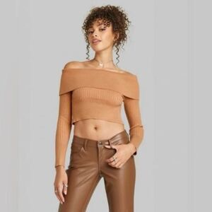 wild fable Off Shoulder Long Sleeve Knit Sweater S